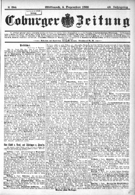 Coburger Zeitung Mittwoch 5. Dezember 1900