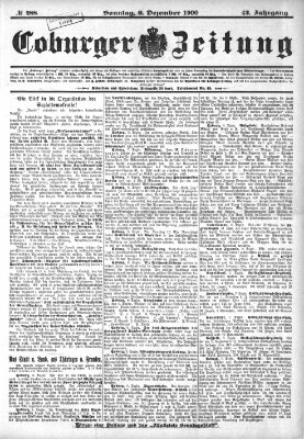 Coburger Zeitung Sonntag 9. Dezember 1900