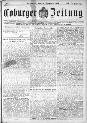 Coburger Zeitung Wednesday 9. January 1901