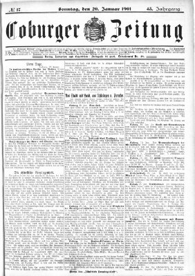 Coburger Zeitung Sonntag 20. Januar 1901