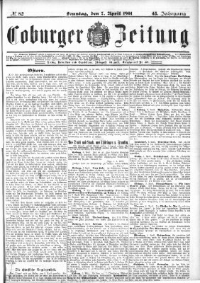 Coburger Zeitung Sonntag 7. April 1901