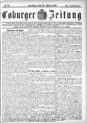 Coburger Zeitung Freitag 19. April 1901