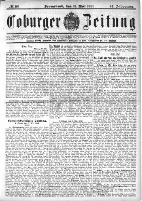 Coburger Zeitung Saturday 11. May 1901