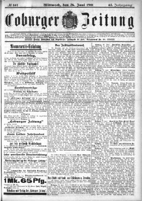 Coburger Zeitung Mittwoch 26. Juni 1901