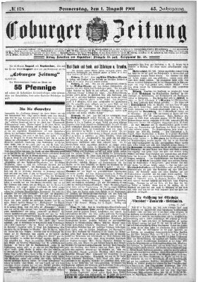 Coburger Zeitung Donnerstag 1. August 1901