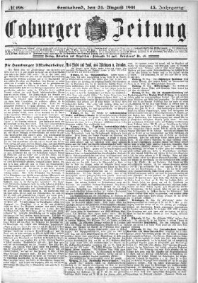 Coburger Zeitung Samstag 24. August 1901