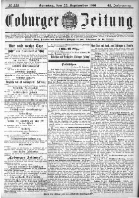 Coburger Zeitung Sonntag 22. September 1901