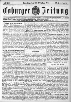 Coburger Zeitung Sonntag 13. Oktober 1901