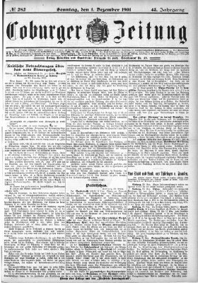 Coburger Zeitung Sonntag 1. Dezember 1901