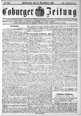 Coburger Zeitung Mittwoch 4. Dezember 1901