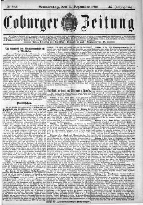 Coburger Zeitung Donnerstag 5. Dezember 1901