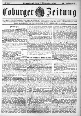 Coburger Zeitung Samstag 7. Dezember 1901