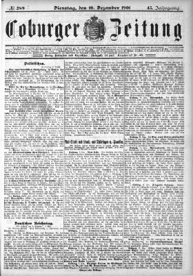 Coburger Zeitung Dienstag 10. Dezember 1901