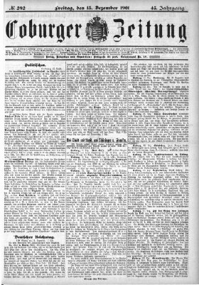 Coburger Zeitung Freitag 13. Dezember 1901