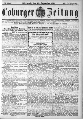 Coburger Zeitung Mittwoch 18. Dezember 1901