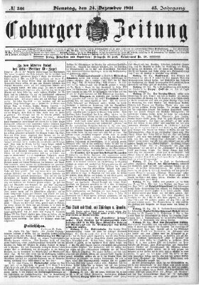 Coburger Zeitung Dienstag 24. Dezember 1901