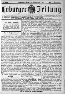 Coburger Zeitung Sonntag 29. Dezember 1901