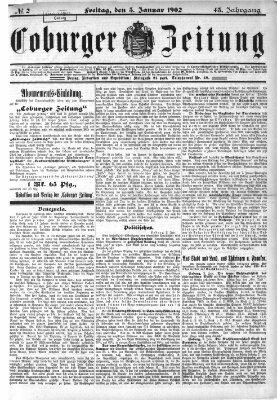 Coburger Zeitung Freitag 3. Januar 1902