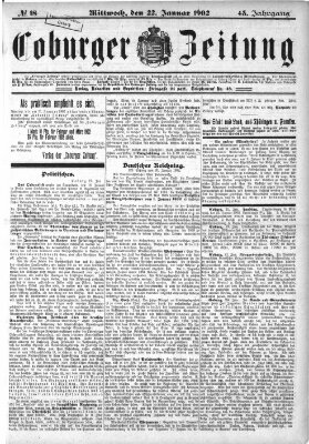 Coburger Zeitung Mittwoch 22. Januar 1902