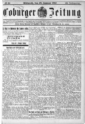 Coburger Zeitung Mittwoch 29. Januar 1902