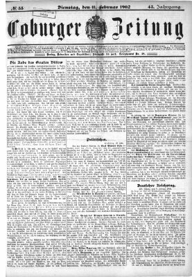 Coburger Zeitung Dienstag 11. Februar 1902