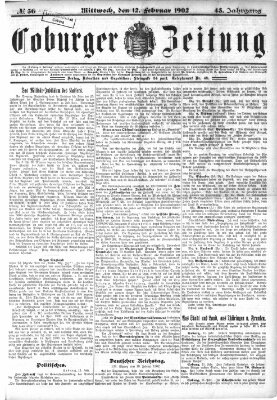 Coburger Zeitung Mittwoch 12. Februar 1902