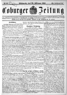 Coburger Zeitung Mittwoch 26. Februar 1902