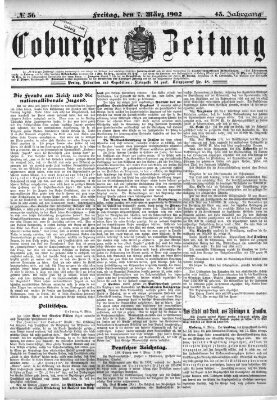 Coburger Zeitung Freitag 7. März 1902