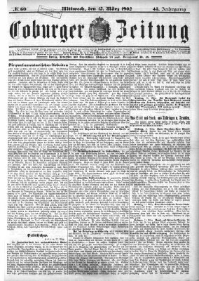 Coburger Zeitung Mittwoch 12. März 1902