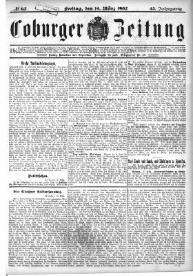 Coburger Zeitung Freitag 14. März 1902