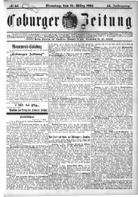 Coburger Zeitung Dienstag 18. März 1902