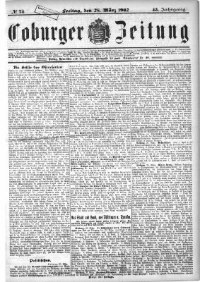 Coburger Zeitung Freitag 28. März 1902