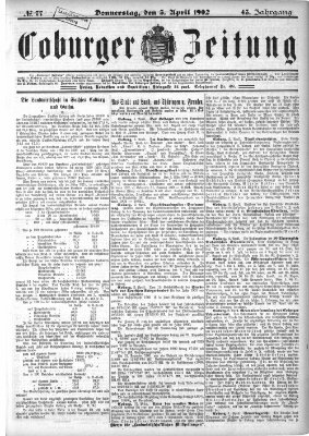 Coburger Zeitung Donnerstag 3. April 1902