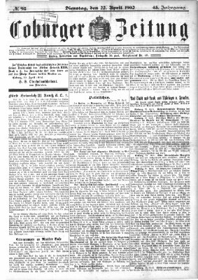 Coburger Zeitung Dienstag 22. April 1902