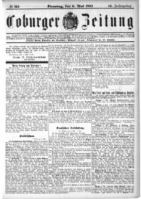 Coburger Zeitung Dienstag 6. Mai 1902