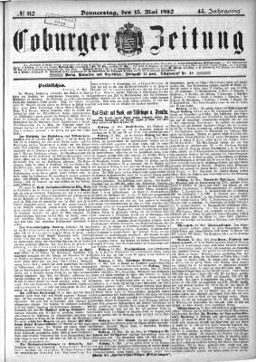 Coburger Zeitung Donnerstag 15. Mai 1902