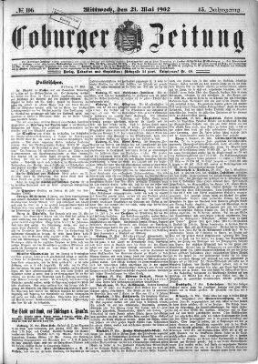 Coburger Zeitung Mittwoch 21. Mai 1902