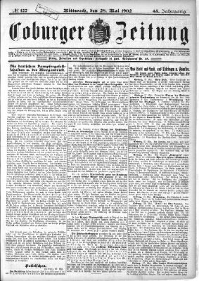 Coburger Zeitung Mittwoch 28. Mai 1902