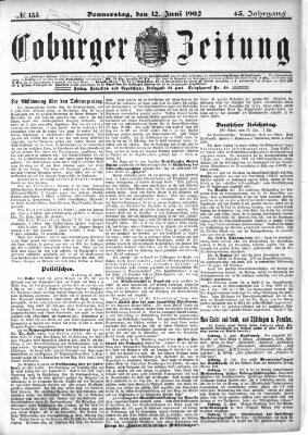 Coburger Zeitung Donnerstag 12. Juni 1902