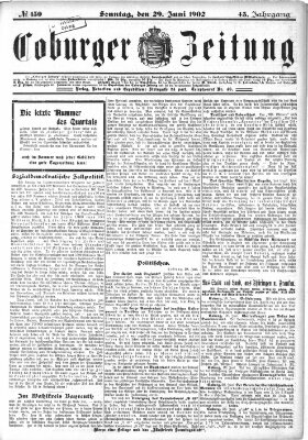 Coburger Zeitung Sonntag 29. Juni 1902