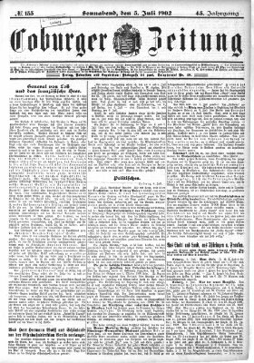 Coburger Zeitung Samstag 5. Juli 1902