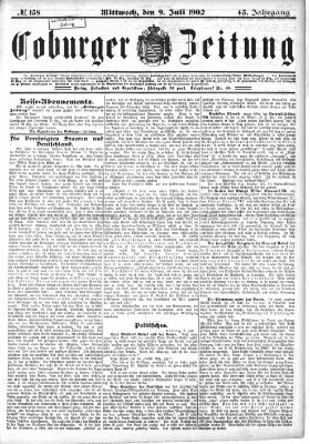 Coburger Zeitung Mittwoch 9. Juli 1902