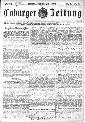 Coburger Zeitung Sonntag 13. Juli 1902