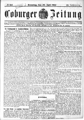 Coburger Zeitung Sonntag 20. Juli 1902