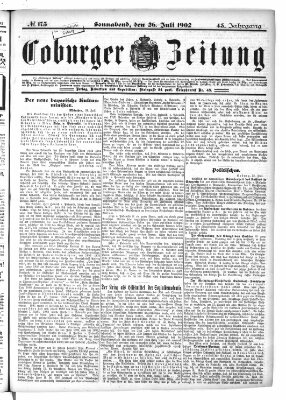 Coburger Zeitung Samstag 26. Juli 1902