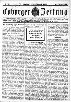 Coburger Zeitung Freitag 1. August 1902