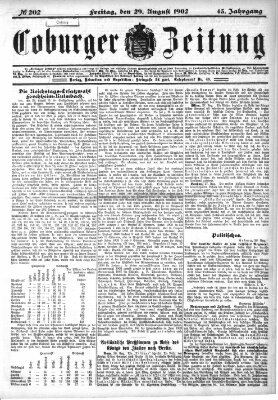 Coburger Zeitung Freitag 29. August 1902