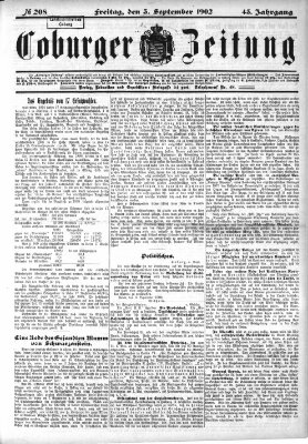 Coburger Zeitung Freitag 5. September 1902