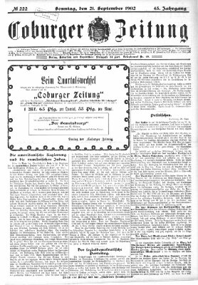 Coburger Zeitung Sonntag 21. September 1902