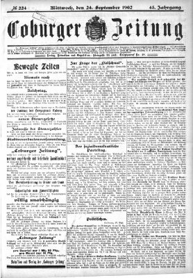 Coburger Zeitung Mittwoch 24. September 1902